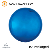 Orbz Blue Foil Balloon Packaged