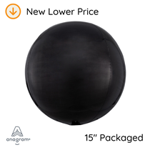 Orbz Black Foil Balloon Packaged