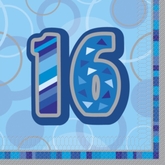 16th Birthday Blue Luncheon Napkins 16pk