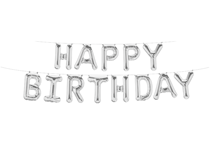 Happy Birthday Silver Foil Letter Balloon Banner