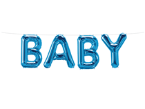 Baby Blue Letter Balloon Banner