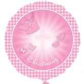 Pink Christening Booties 18" Foil Balloon