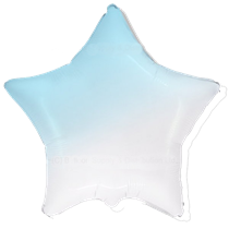 Blue White Gradient 18" Foil Star Balloon