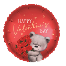 Valentine's Day Cute Bear Roses 18" Foil Balloon