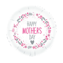 Happy Mother's Day 18" White Round Foil Balloon