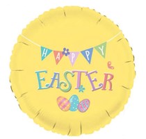 Easter Eggs & Bunting 18" Round Foil Balloon
