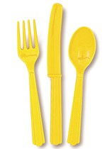 Sunflower Yellow Assorted Plastic Cutlery 18pk