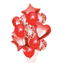 Valentine's Day Red Balloon Bouquet Display 14pk