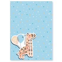 Blue Baby Boy Giraffe Gift Wrap Sheets & Tags 2pk