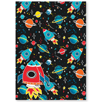 Space Gift Wrap - 2 Sheet, 2 Tag