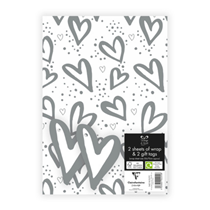 Hearts Gift Wrap Sheets & Tags 2pk
