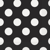 16 Decorative Dots Midnight Black Luncheon Napkins