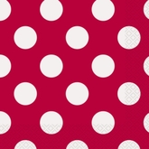 16 Decorative Dots Ruby Red Luncheon Napkins