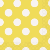 16 Decorative Dots Sunflower Yellow Luncheon Napkins