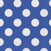 16 Blue Dots Navy Blue Luncheon Napkins