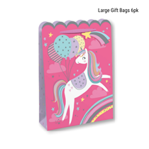 Pink Unicorn Large Gift Bags 6pk