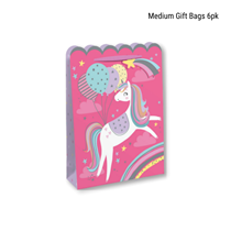 Pink Unicorn Medium Gift Bags 6pk