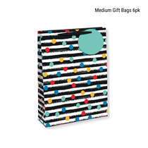 Stripes & Dots Medium Gift Bag 6pk