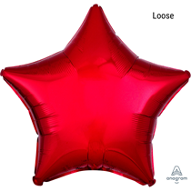 Metallic Red Star 18" Foil Balloon (Loose)