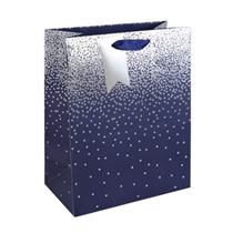 Navy And Silver Ombre Large Gift Bag 6pk