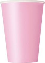 Lovely Light Pink 12oz Large Paper Cups 10pk