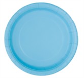 Unique Party 9" Light Powder Blue Round Paper Plates 8pk