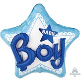 Baby Boy 3D Star 32" Supershape Foil Balloon