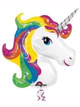 Rainbow Unicorn Head 33" Supershape Foil Balloon