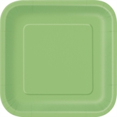Lime Green 9" Square Paper Plates 14pk