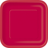 Ruby Red 9" Square Paper Plates 14pk