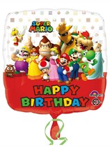 Super Mario Bros Happy Birthday 18" Foil Balloon