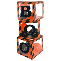 Halloween Orange & Black Boo Clear Balloon Boxes