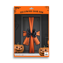 Halloween Orange & Black Chiffron Door Bow