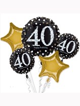 Sparkling 40th Birthday Foil Balloon Bouquet