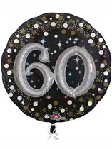 Gold Celebration 60th Birthday 3D Supershape 36" Foil Balloon