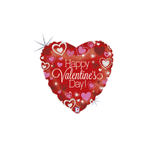 Valentine Grabo 9" Sparkling Heart Foil Balloon