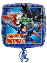 Justice League Happy Birthday 18" Square Foil Balloon