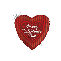 Valentine Grabo 9" Stripes Heart Foil Balloon