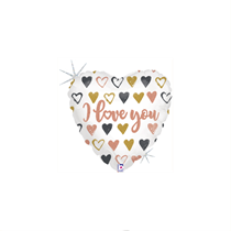 Valentine Grabo 9" Rose Gold Heart Love You Foil Balloon