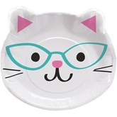 Purrfect Cat Party Mixed Pack 23cm Shaped Dinner Plates 8pk