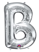 34" Silver Letter B Foil Balloon