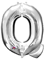 34" Silver Letter Q Foil Balloon