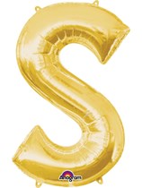 34" Gold Letter S Foil Balloon