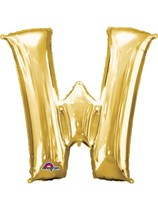 34" Gold Letter W Foil Balloon