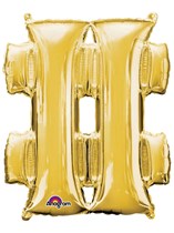 34" Gold Hashtag # Symbol Foil Balloon