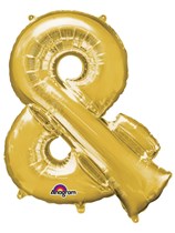 34" Gold & Symbol Foil Balloon