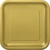 Gold 7" Square Paper Plates 16pk