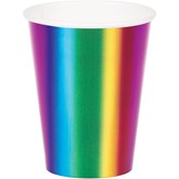 Rainbow Foil 9oz Paper Cups 8pk