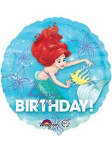 Ariel Dream Big Happy Birthday 18" Round Foil Balloon