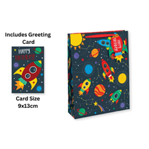 Solar System Medium Gift Bag & Card 6pk